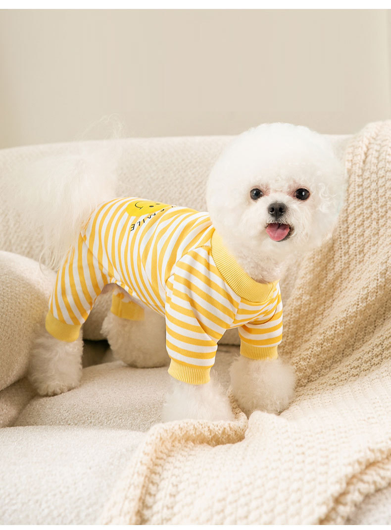 스트라이프 스마일 올인원/강아지올인원/애견올인원/강아지의류/강아지겨울옷/강아지봄옷/강아지여름옷/강