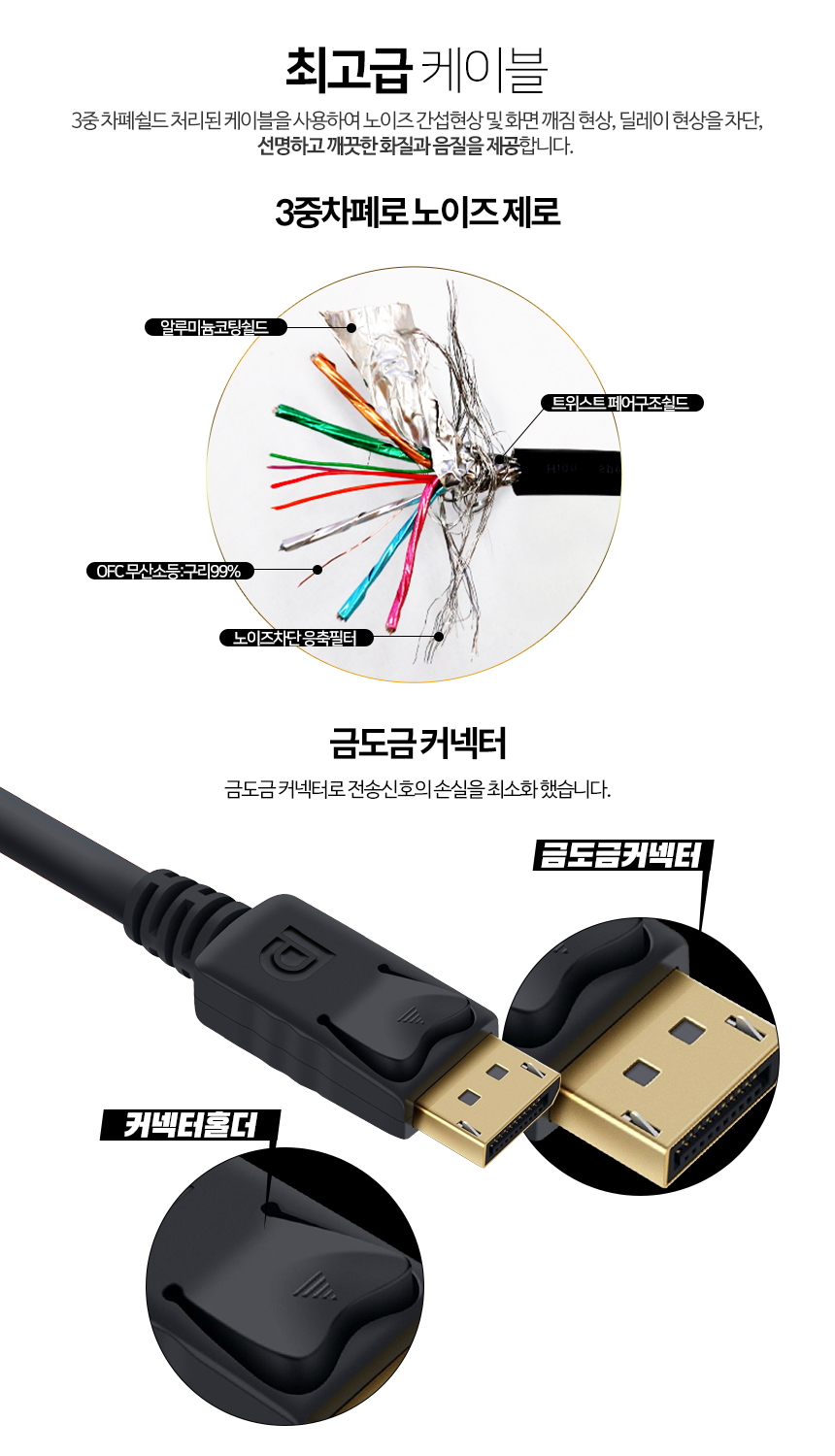 케이네트 DP케이블 더미 디스플레이포트 V1.2 10.0m/케이블/영상선/영상전송/영성케이블/영상전송케이블/DP