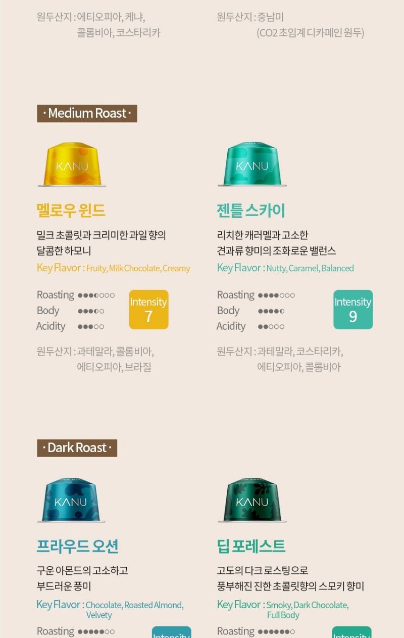 카누전용캡슐커피 딥포레스트 9.5g 10개x4 총40캡슐/커피/커피캡슐/캡슐커피/카누캡슐/카누커피캡슐/카누전