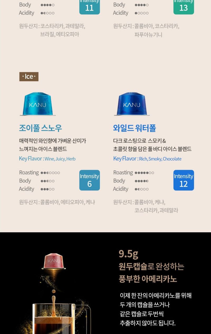 카누전용캡슐커피 딥포레스트 9.5g 10개x4 총40캡슐/커피/커피캡슐/캡슐커피/카누캡슐/카누커피캡슐/카누전