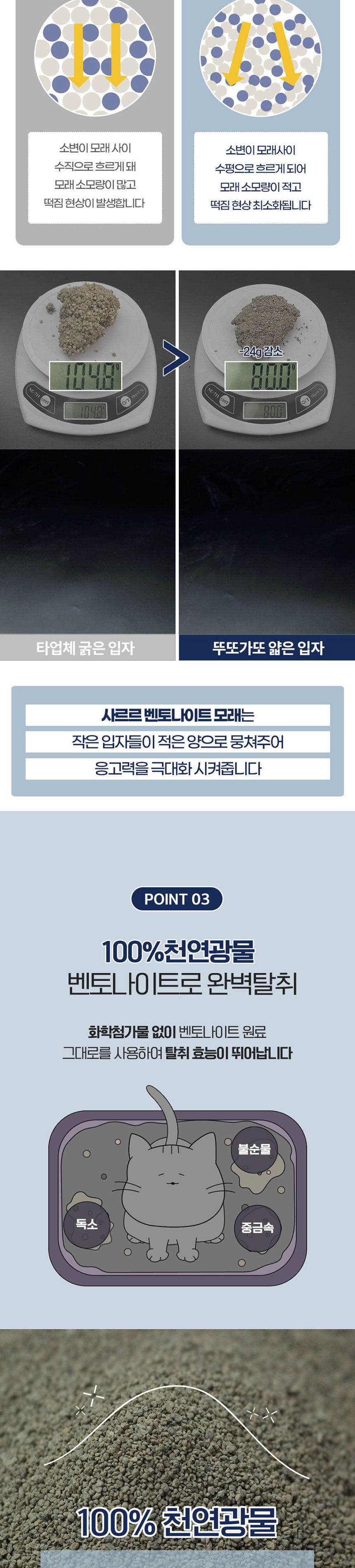 뚜또가또 사르르 벤토나이트 천연 모래 가는입자/고양이모래/천연벤토나이트모래/천연고양이모래/더스트프