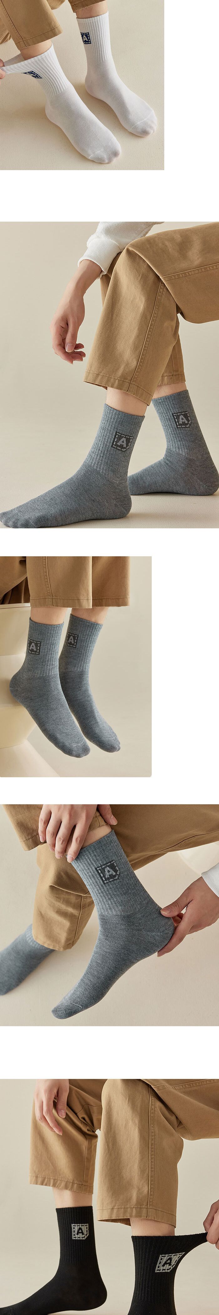 남성 양말 중목 베이직 5color 세트/양말/겨울양말/남자양말/남성양말/여자양말/여성양말/융털양말/기모양