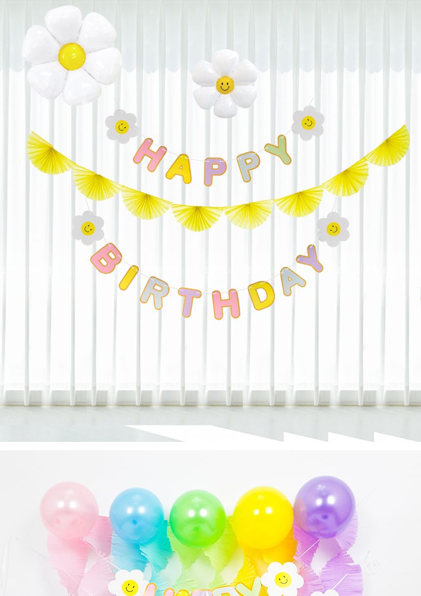 마카롱생일파티가랜드 데이지플라워 기념일 돌잔치/돌잔치/돌장식/동상장식/장식가랜드/파티가랜드/가랜드/