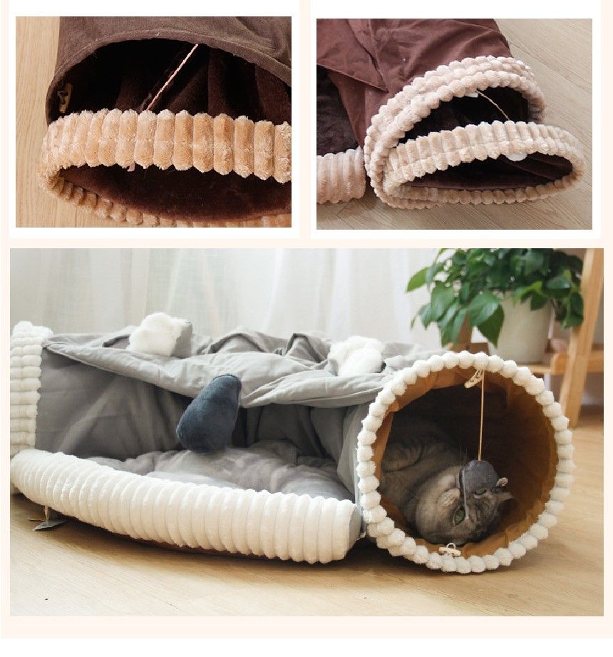 강아지 고양이 숨숨 안락한 침대 터널 (그레이)/숨숨집/캣숨숨집/고양이숨숨집/캣터널/캣하우스/고양이침대