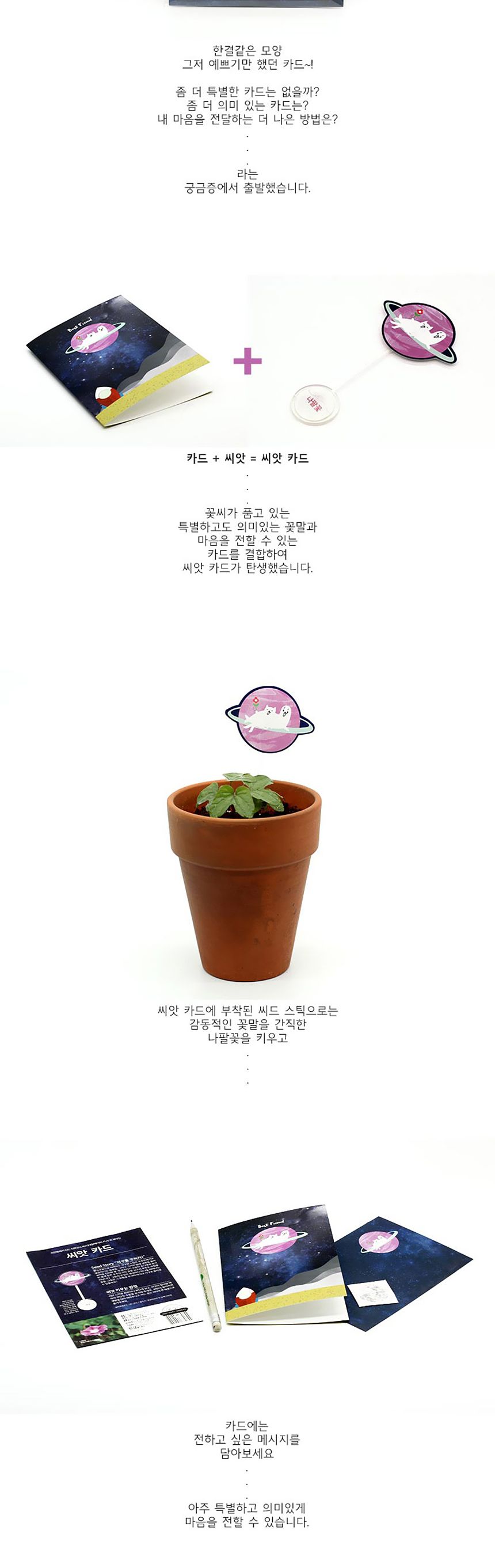 새싹키우기 관찰학습 우주여행 나팔꽃 씨앗카드/씨앗/씨앗선물/카드씨앗/아하그렇구나/관찰숙제/식물재배/D