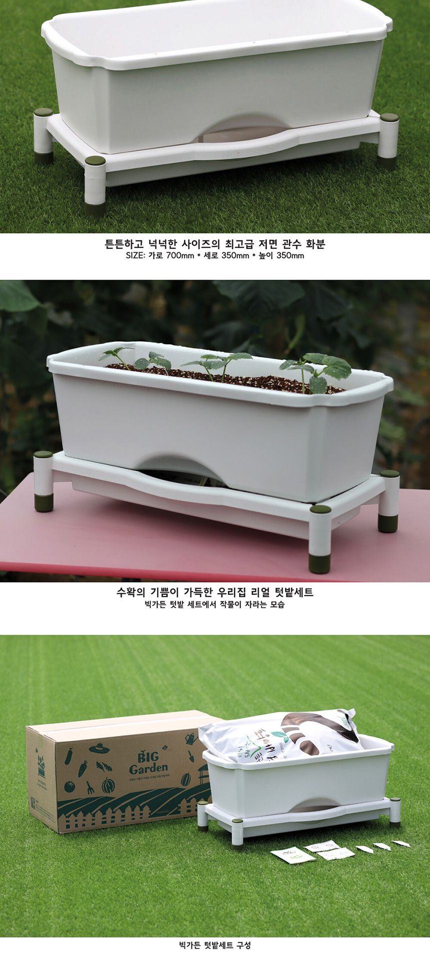 베란다 텃밭 도시농부 저면관수 화분 빅가든 미니오이/채소밭/텃밭/화분/재배/미니정원/정원/아파트/베란다