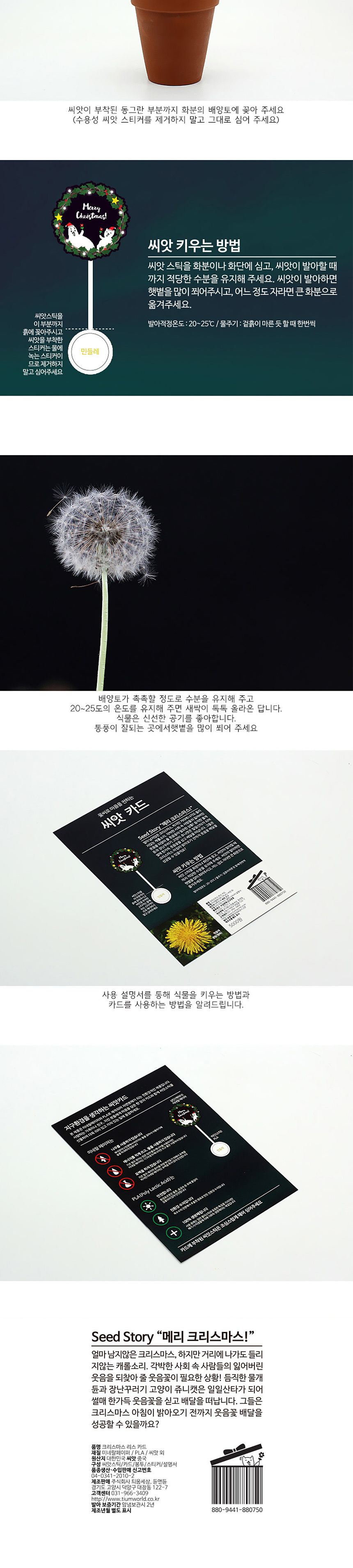 디자인 씨드스틱 선물 크리스마스 리스 씨앗카드/씨앗/씨앗선물/카드씨앗/아하그렇구나/관찰숙제/식물재배/