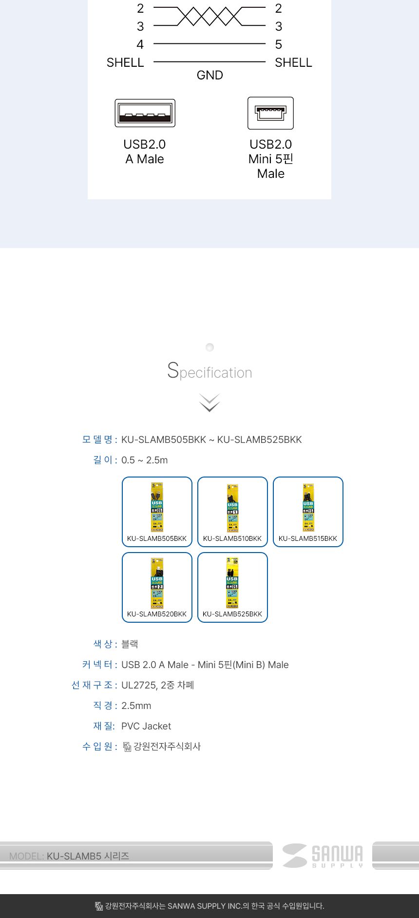 USB2.0 5핀 초슬림 금도금 케이블 미니 커넥터/랜케이블연장/랜선/기가랜케이블/랜케이블연결/데스크선정리