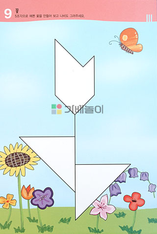 샘통 칼라 칠교(PP케이스)와 교재3권/칠교/원목칠교/칠교놀이/우드칠교/칼라칠교/칠교놀이세트/칠교놀이/수