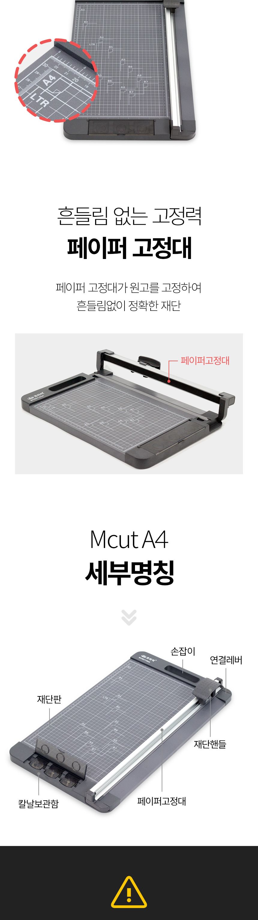 트리머형 재단기 MCUT-A4 3가지 칼날직선 웨이브 점선/트리머/종이트리머/종이재단/제단기/사진자르기/문서