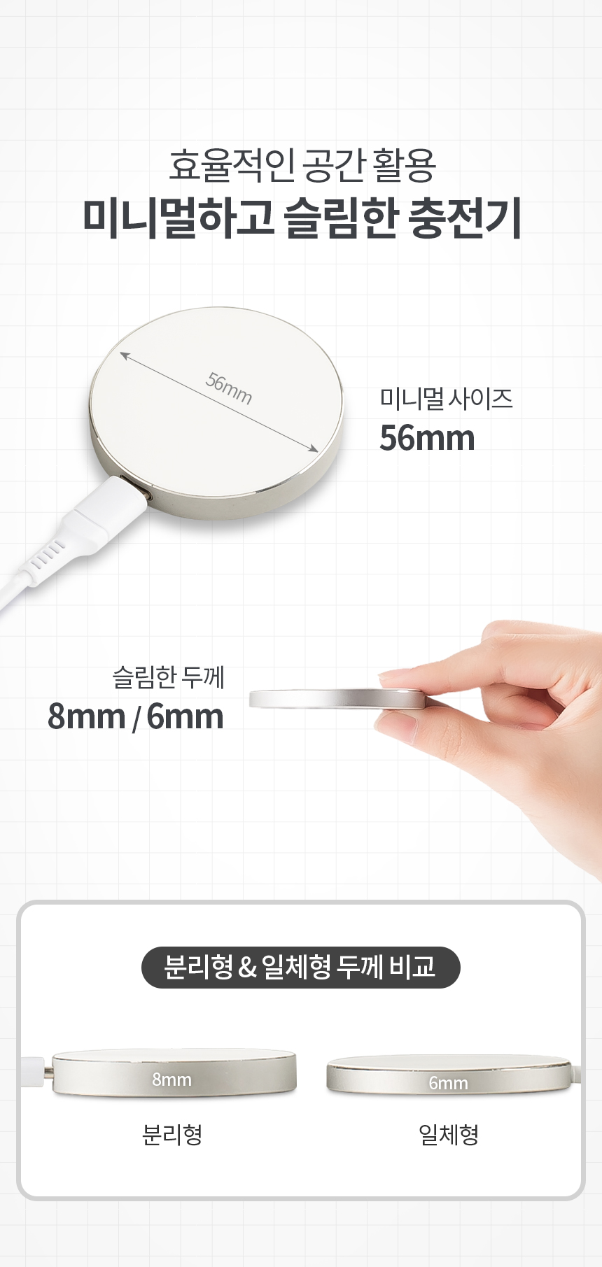 맥세이프 15W 고속 무선 충전기 패드 1.5M 분리형/맥세이프/맥세이프충전기/맥세이프자석/무선충전기/고속