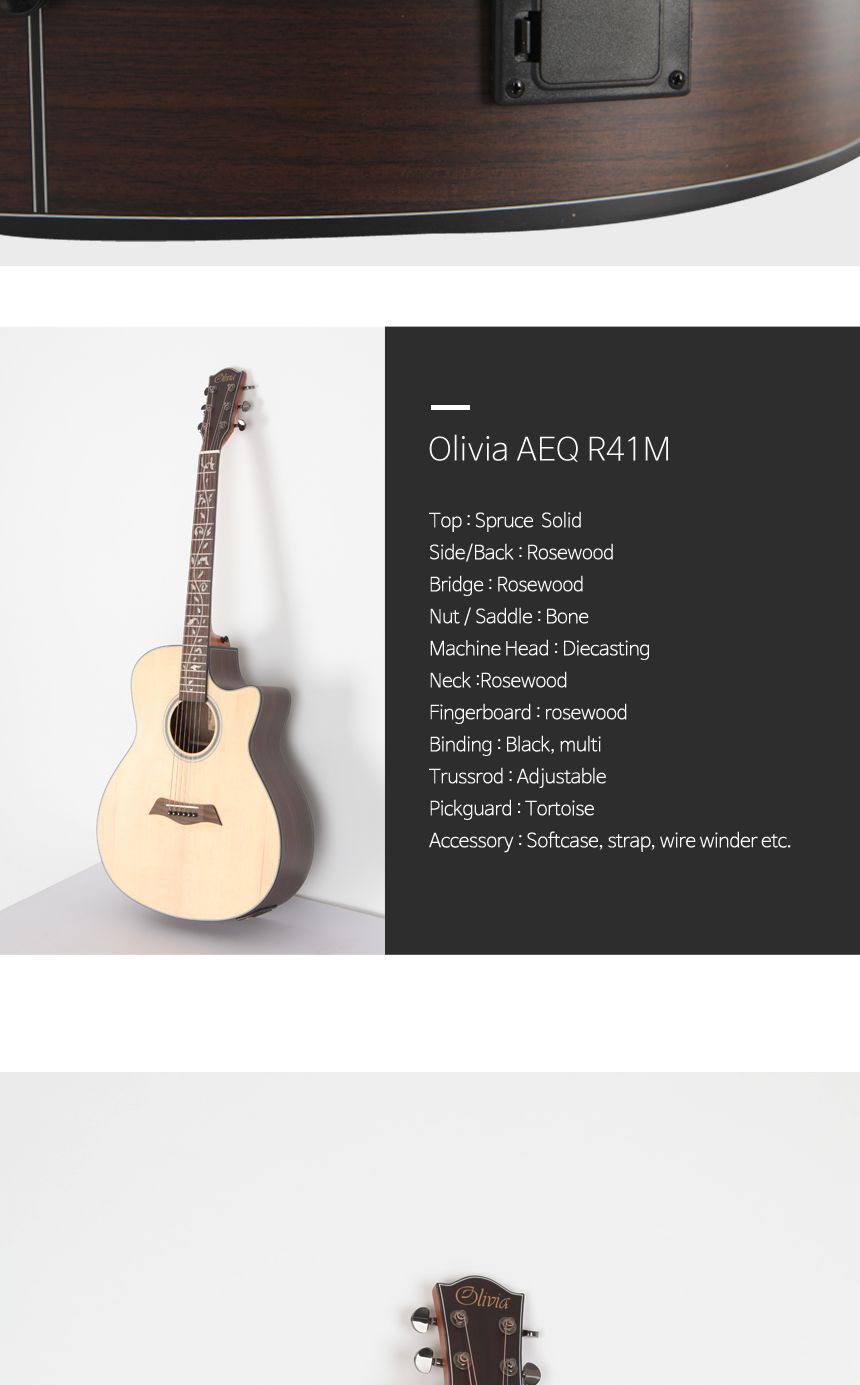 탑솔리드 GA 바디 어쿠스틱 기타 olivia aeq R41M/기타/고급기타/연습용기타/통기타/고급통기타/고급클래식