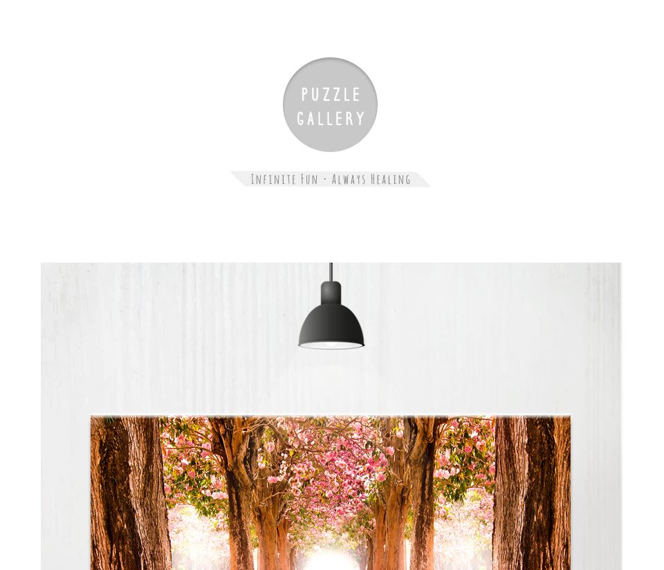 1000피스 목재 직소퍼즐 핑크 꽃나무 가로수길/나무퍼즐/목재퍼즐/우드퍼즐/우드직소퍼즐/우드판퍼즐/퍼즐/