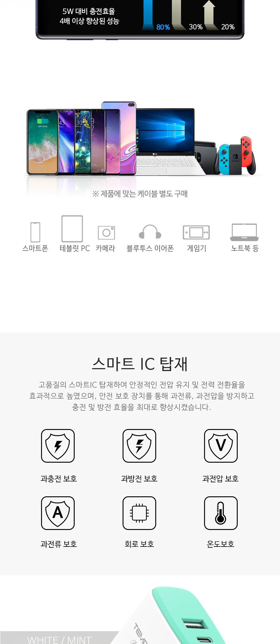 스마트폰충전기/멀티충전기/폰충전기/노트북충전기/분리형충전기/충전기/휴대폰충전기/여행용충전기/초고속