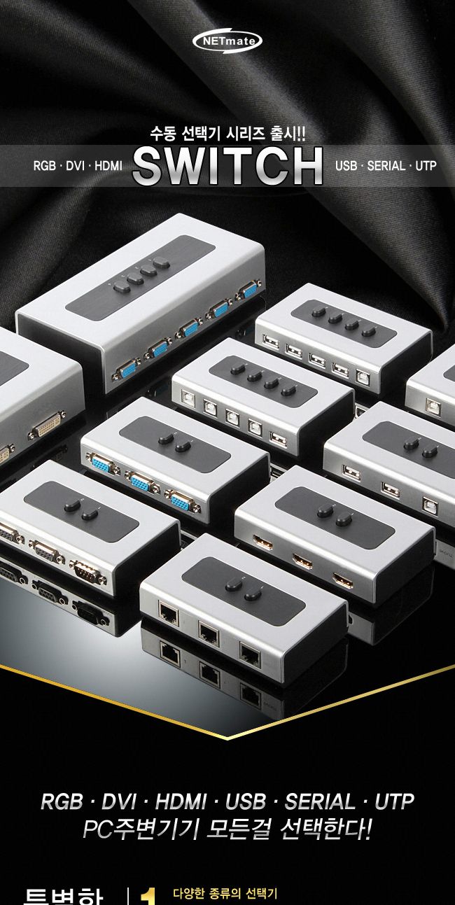 NM-US12 벽걸이형 USB 선택기 1대2 A포트1 B포트2/수동선택기/USB선택기/선택기/모니터선택기/모니터제어기