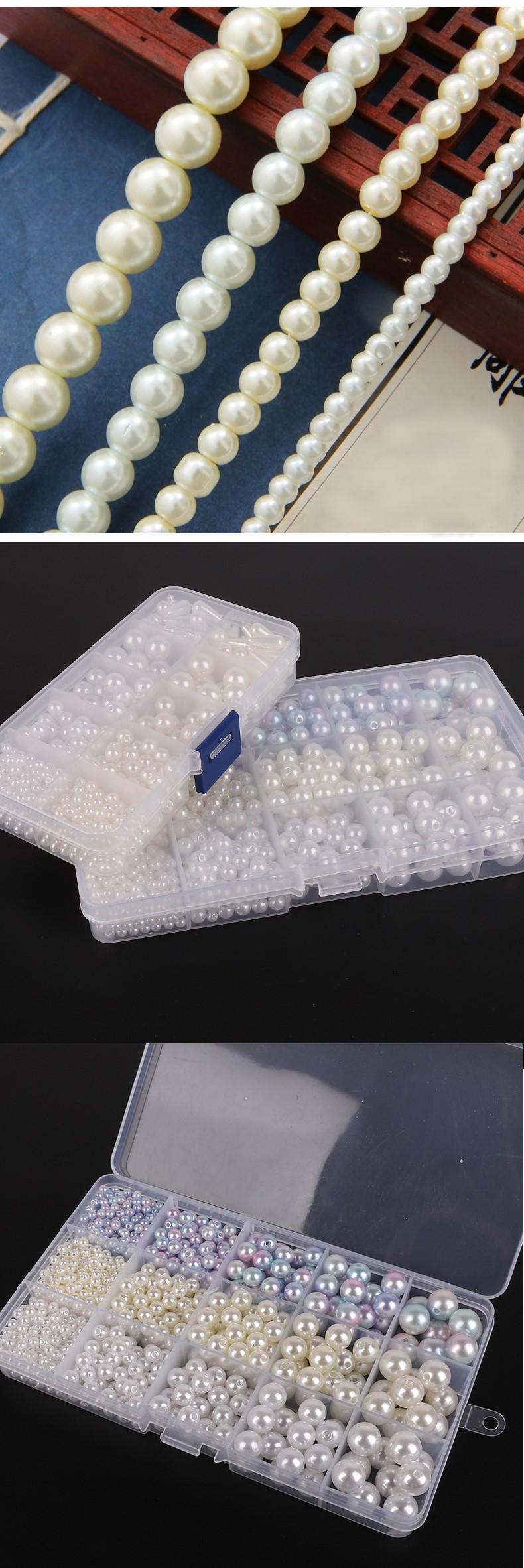 (B타입(15종)) DIY 진주 비즈 풀세트 목걸이 팔찌 반지 키링 만들기/비즈공예재료/반지만들기/팔찌만들기/