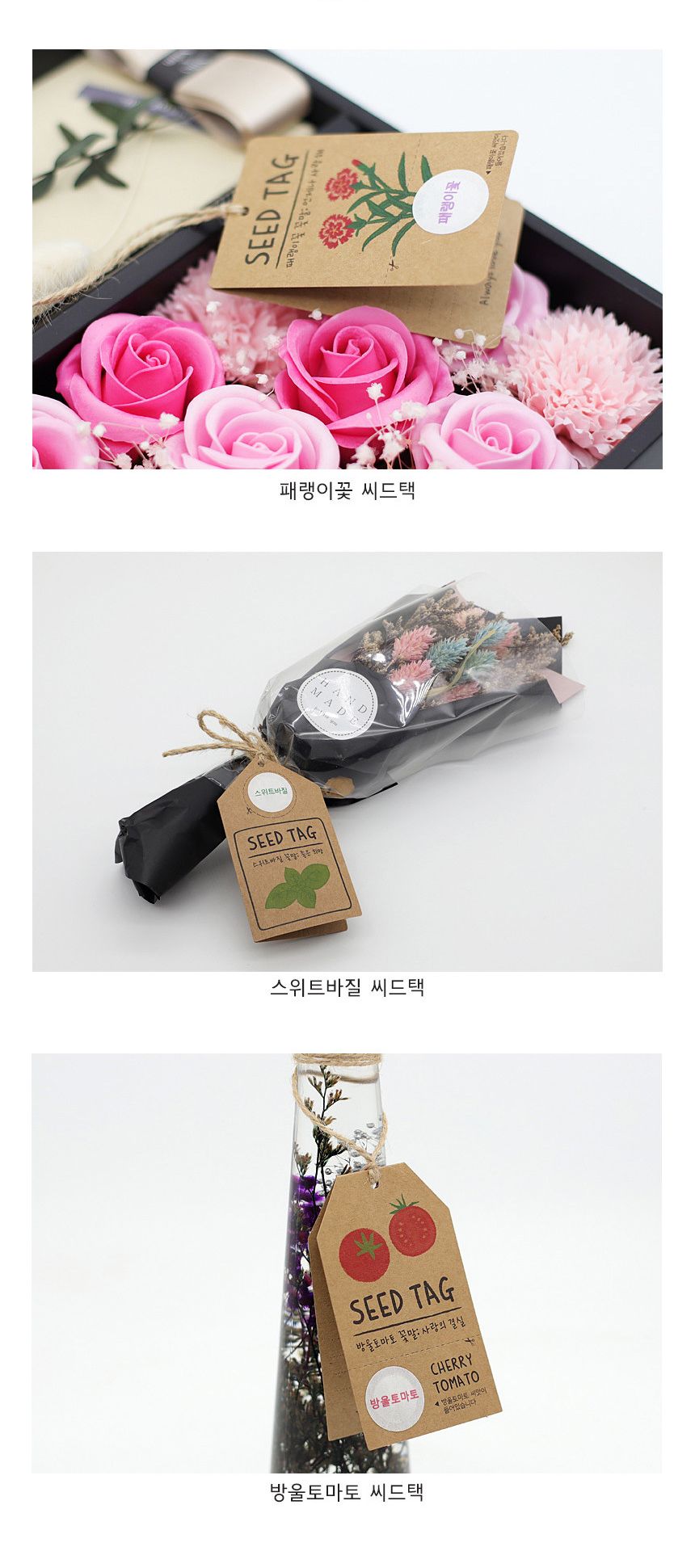 유채 패랭이 바질 토마토 선물포장 씨앗카드 세트/씨앗/씨앗도매/씨앗판촉물/홈가드닝/종자/가드닝용품/채