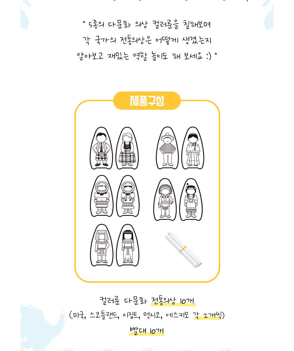 컬러룬 다문화 전통의상 B 5종 (10개입)/풍선/풍선꾸미기/풍선놀이/놀이풍선/전통의상풍선/다문화전통의상