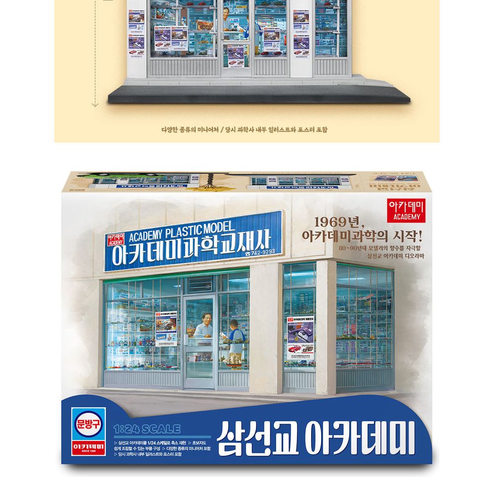 아카데미 1대24 삼선교 아카데미 (15616)/문방구/문방구시리즈/과학프라모델/자동차프라모델/조립식장식장/