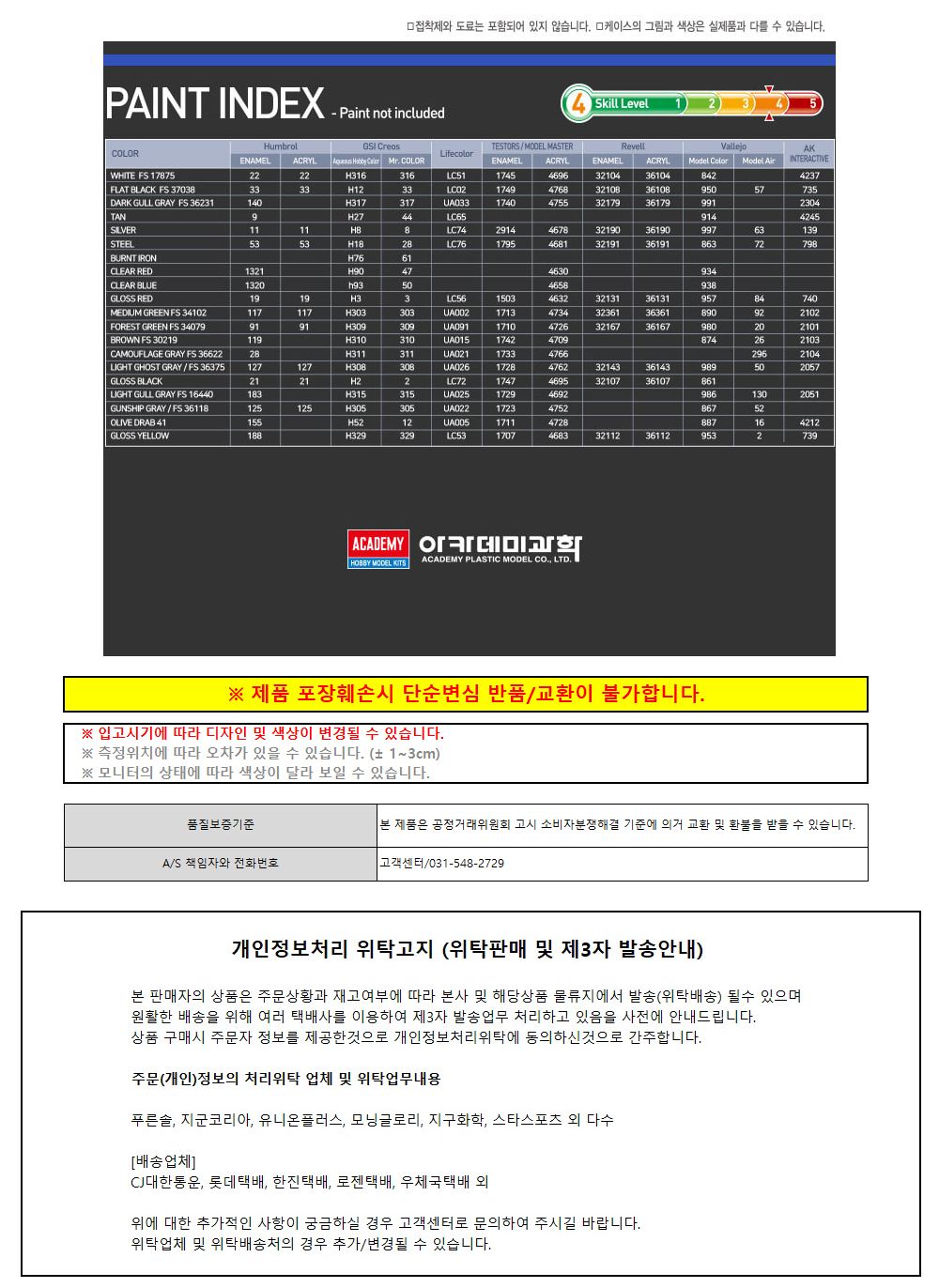 아카데미 1대72 미공군 F-104C 베트남전 (12576)/조립프라모델/조립키트/프라모델조립/프라모델모형/밀리터