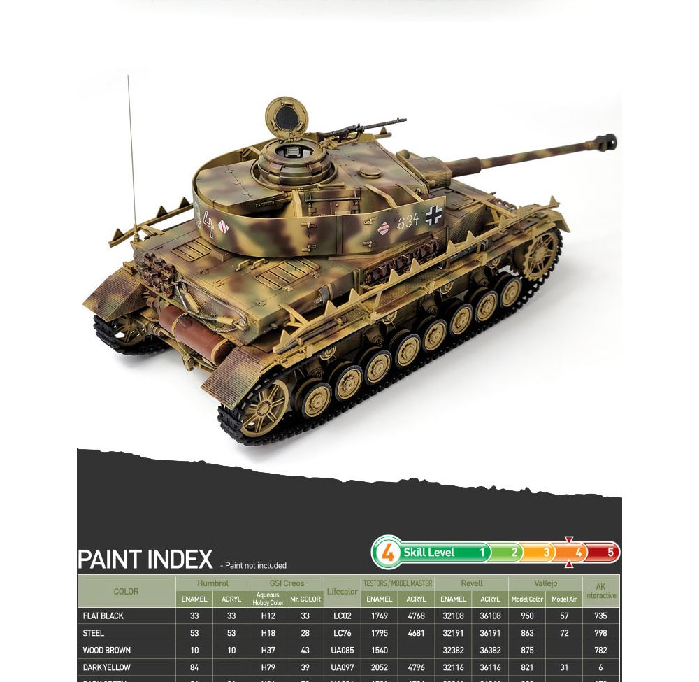 아카데미 1대35 독일 4호전차 H형 후기행산형 (13528)/탱크모형/모형탱크/조립완구/밀리터리프라모델/전차