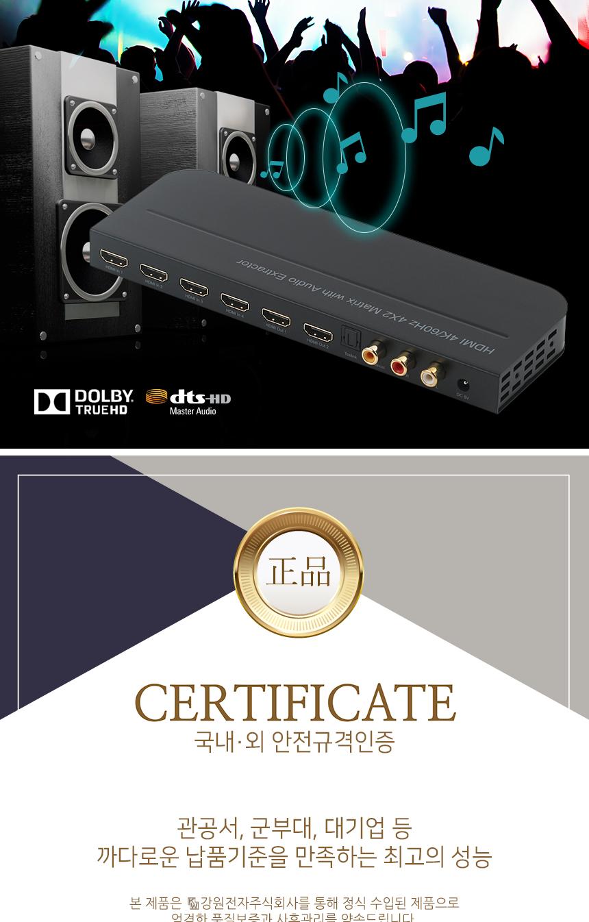 HDMI 2.0 매트릭스 4대2 스위치 4K 60Hz/스위치분배기/스위치모니터/HDMI스위치/영상스위치/영상분배/영산