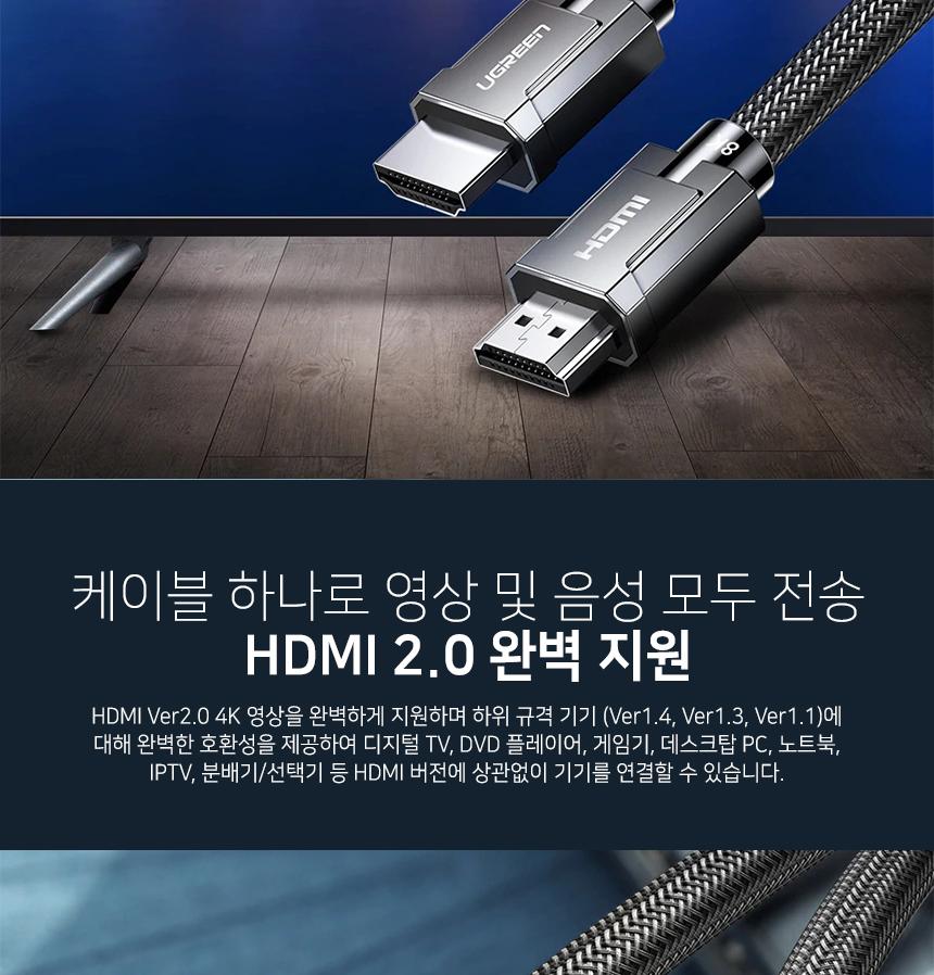 HDMI 2.0 패브릭 케이블 2m 4K 60Hz/포트선/데이터케이블/컴퓨터케이블/컴퓨터소품/컴퓨터악세서리/컴퓨터