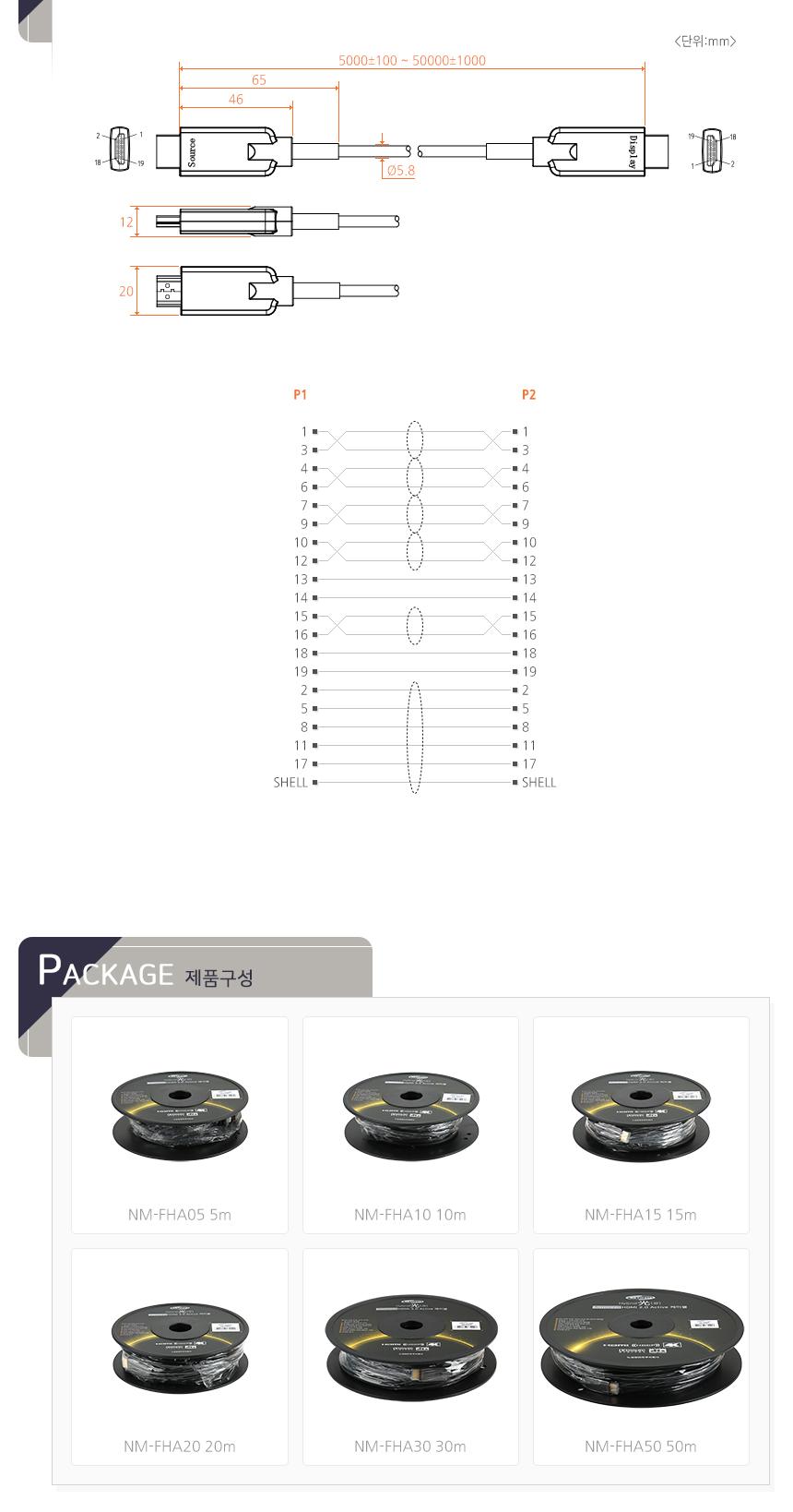 영상 출력 케이블 모니터 티비 연결선 HDMI 2.0 50m/영상변환HDMI/HDMI일반케이블/HDMI단자/컴퓨터케이블/