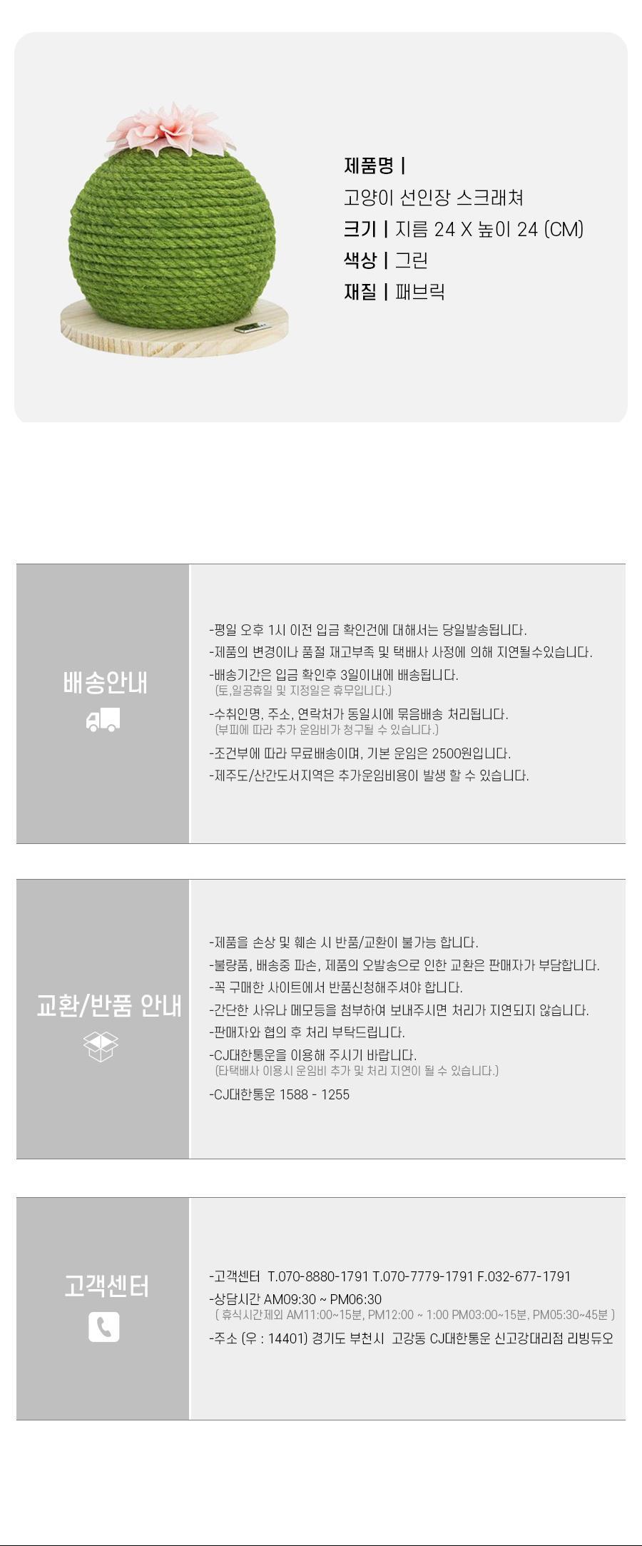 고양이 선인장 스크래쳐/스크래처/반려묘스크래쳐/반려묘스크래처/고양이용품/고양이장난감/고양이발톱관리